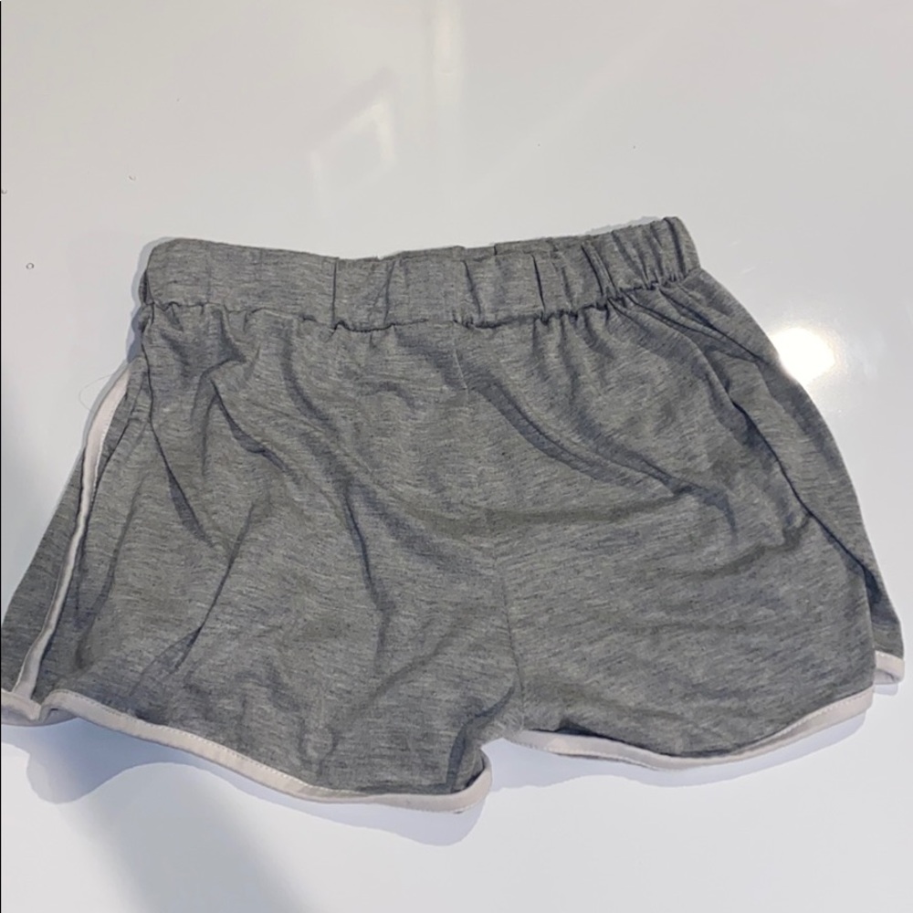 grey/white soft shorts